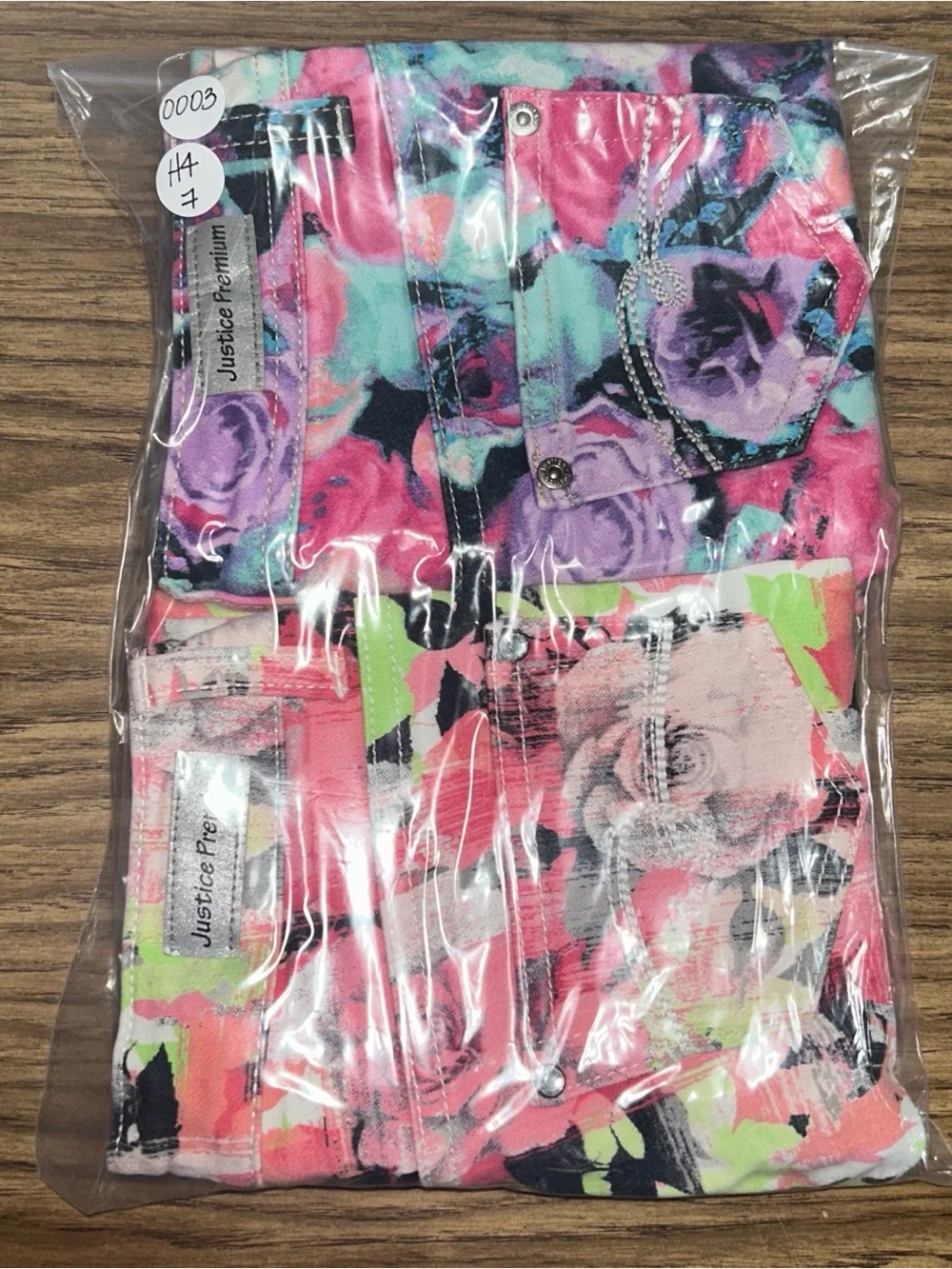 (0003) Girls: 7R Justice Premium Floral Denim Jeans- H4